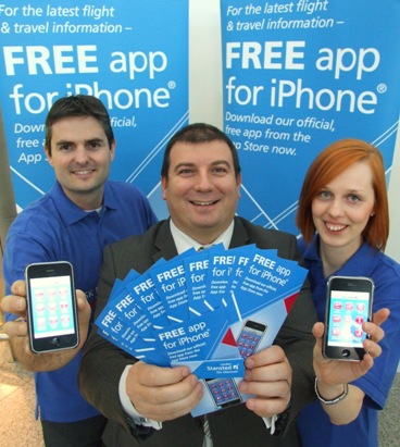 Launching the app at Stansted today was Craig Knott from Reach, Steve Mills - Stansted Airport’s iPhone app development Manager, and Katie Ambrozay (Reach)